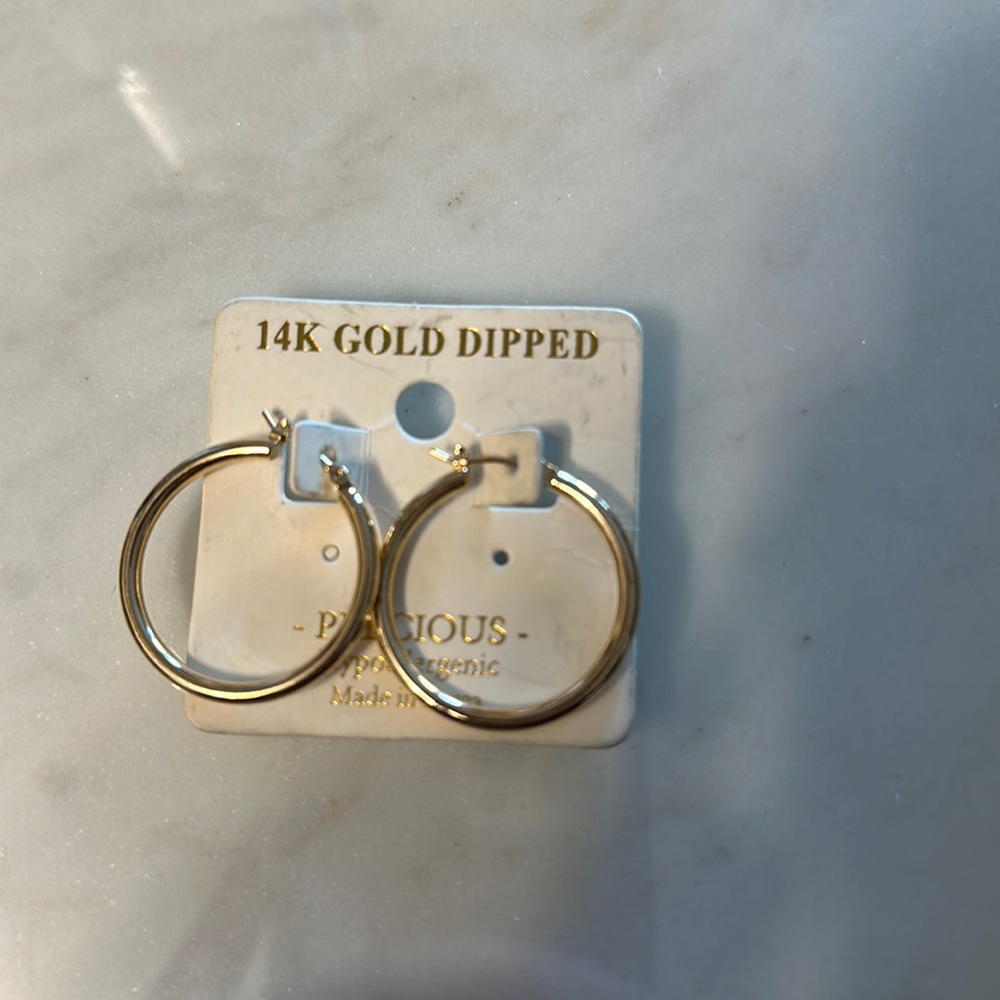 14K gold dipped hoops